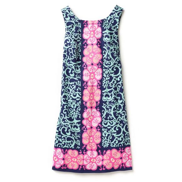 Lilly Pulitzer Delia Shift Dress Fountain Hopping Engineered Floral Size 00 - Picture 3 of 11